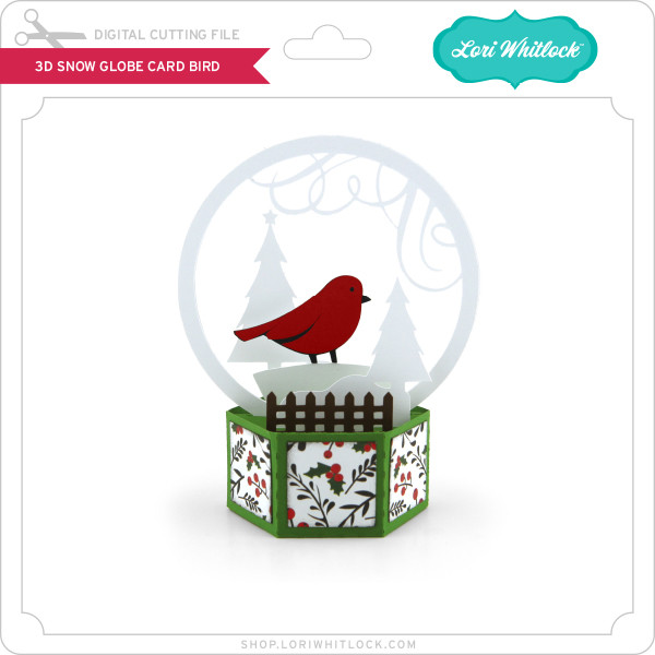Download 3D Snow Globe Card Bird - Lori Whitlock's SVG Shop