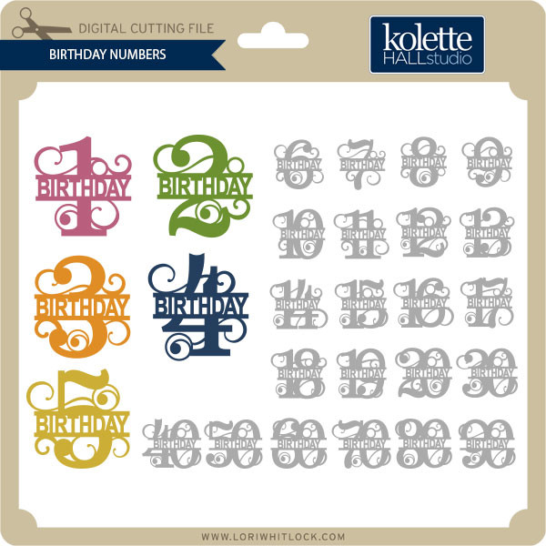 Download Birthday Numbers - Lori Whitlock's SVG Shop