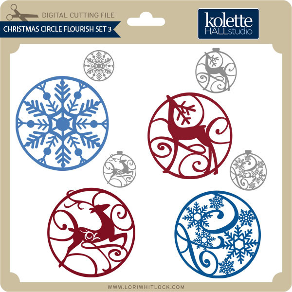 Download Christmas Circle Flourish Set 3 Lori Whitlock S Svg Shop
