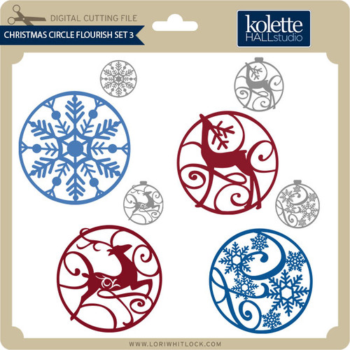 Download Christmas Circle Flourish Set 3 - Lori Whitlock's SVG Shop