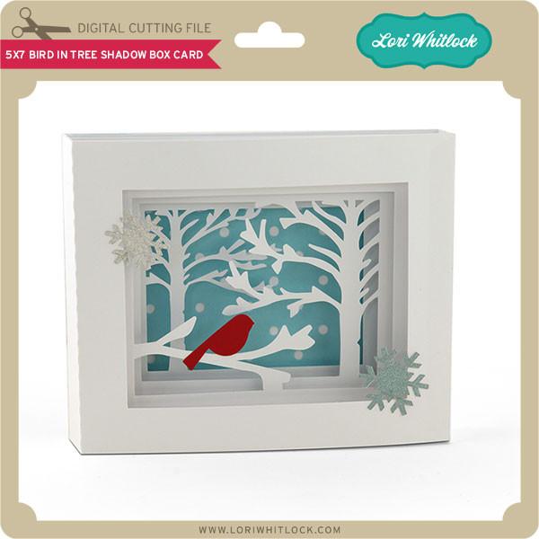 Download 5x7 Bird In Tree Shadow Box Card Lori Whitlock S Svg Shop