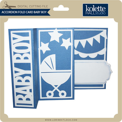 Download Accordion Fold Card Baby Boy - Lori Whitlock's SVG Shop