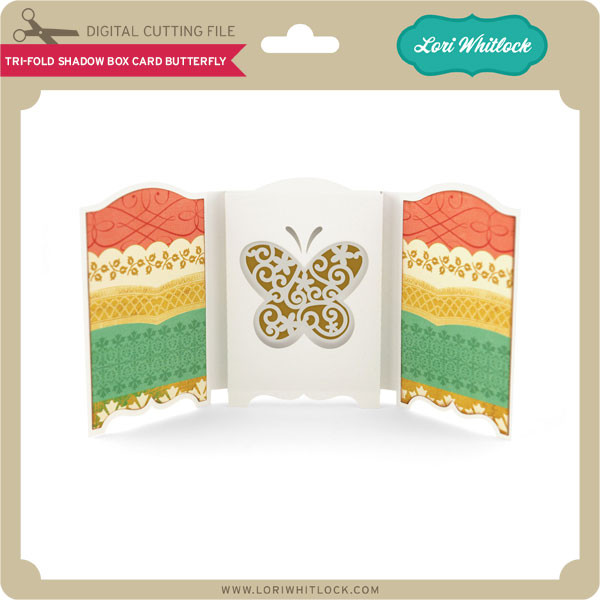 Download Tri-Fold Shadow Box Card Butterfly - Lori Whitlock's SVG Shop