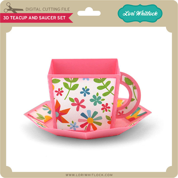 Download 3d Teacup And Saucer Set Lori Whitlock S Svg Shop