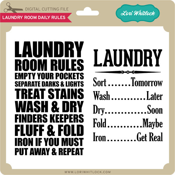 Laundry Room Daily Rules