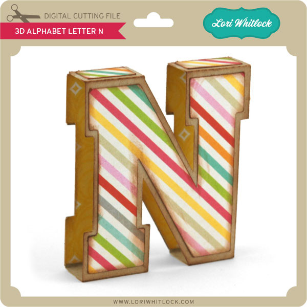 Download 3D Alphabet Letter N - Lori Whitlock's SVG Shop
