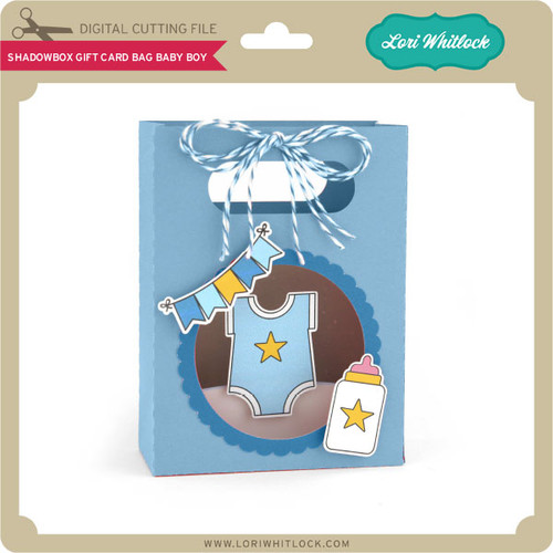 Shadowbox Gift Card Bag Baby Boy Lori Whitlock's SVG Shop