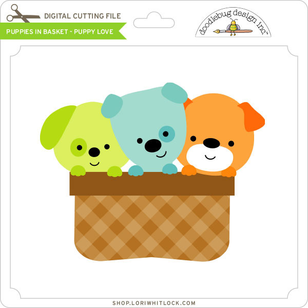 Puppies In Basket Puppy Love Lori Whitlock S Svg Shop