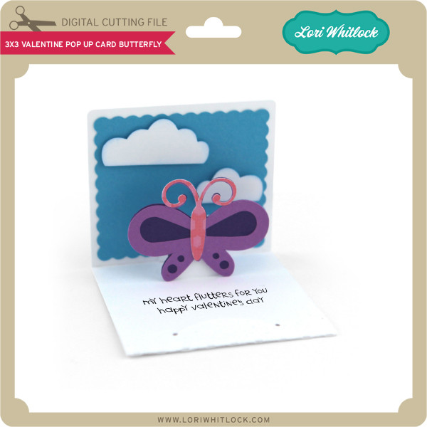 Download 3x3 Valentine Pop Up Card Butterfly - Lori Whitlock's SVG Shop