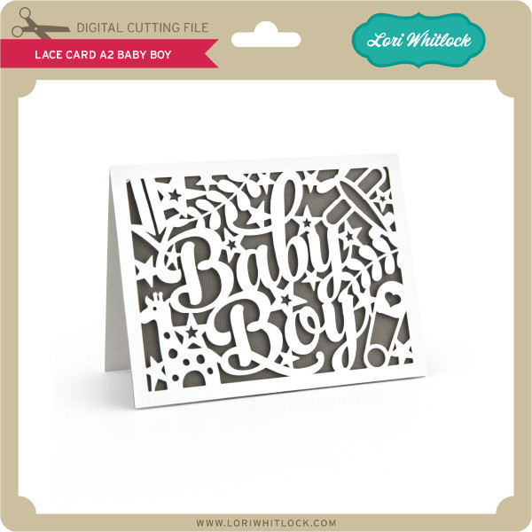 Download Lace Card A2 Baby Boy - Lori Whitlock's SVG Shop