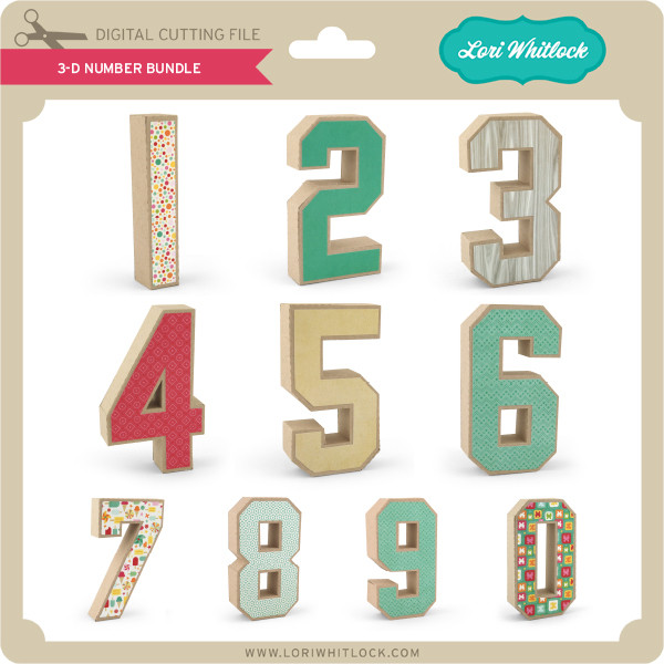 Download 3 D Number Bundle Lori Whitlock S Svg Shop
