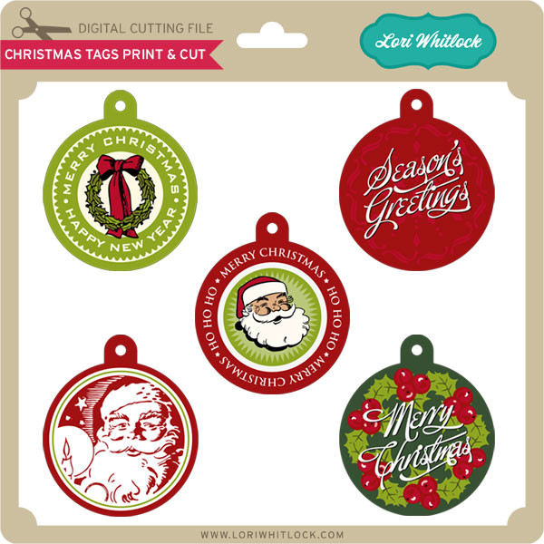 Download Christmas Tags Print&Cut - Lori Whitlock's SVG Shop