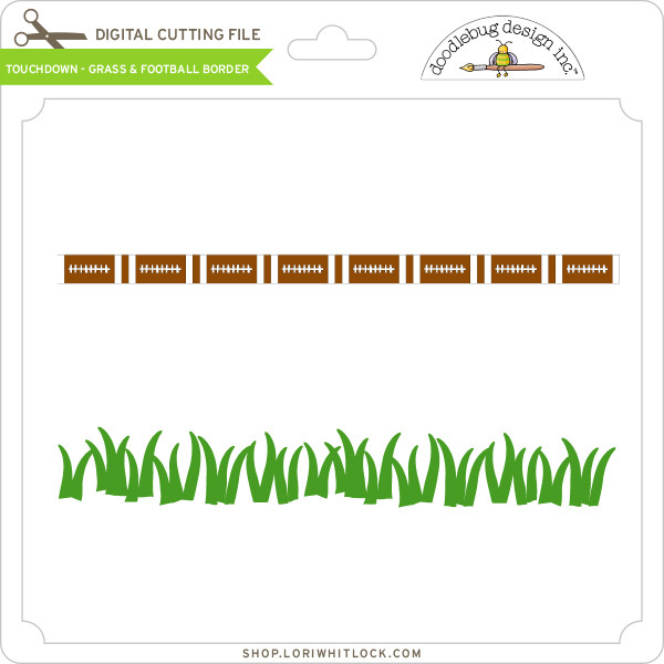 Download Touchdown - Grass & Football Border - Lori Whitlock's SVG Shop