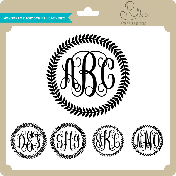 Monogram Base Script Leaf Vines Lori Whitlock S Svg Shop