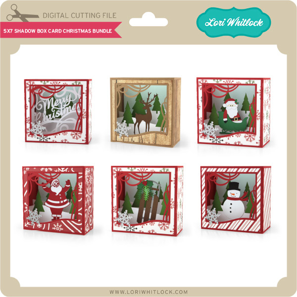 5x7 Shadow Box Card Christmas Bundle - Lori Whitlock's SVG Shop