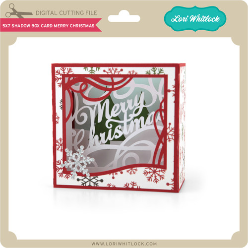 5X7 Shadow Box Card Merry Christmas Lori Whitlock's SVG Shop