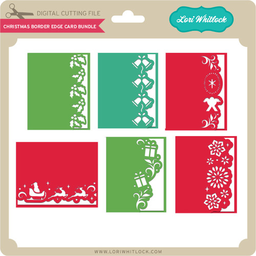 Download Christmas Border Edge Card Bundle - Lori Whitlock's SVG Shop