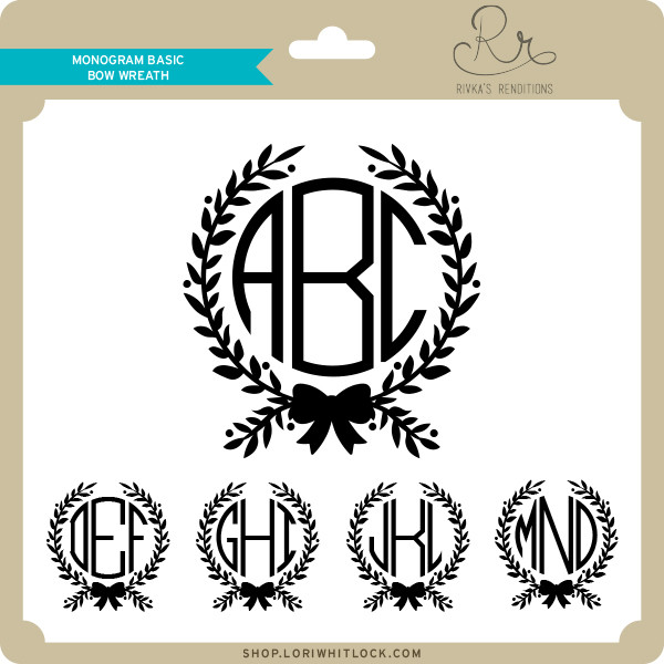 Download Monogram Basic Bow Wreath Lori Whitlock S Svg Shop