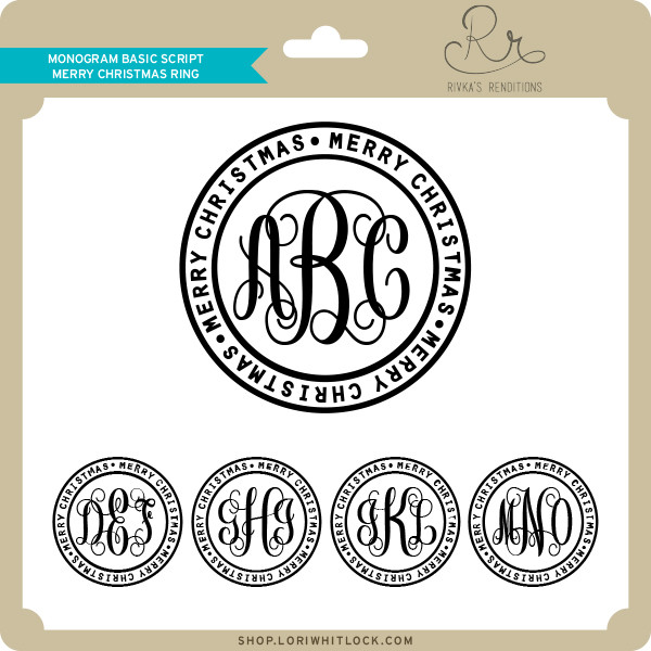 Download Monogram Basic Script Merry Christmas Ring Lori Whitlock S Svg Shop