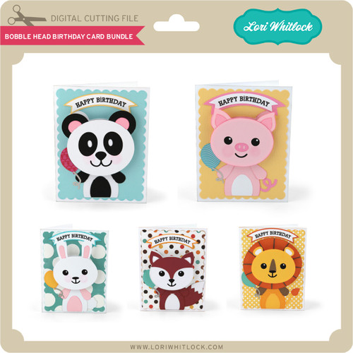 Download Bobble Head Birthday Card Bundle - Lori Whitlock's SVG Shop