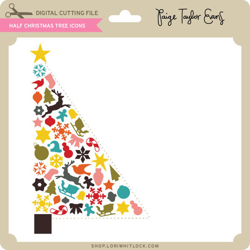 Half Christmas Tree Icons Lori Whitlock's SVG Shop