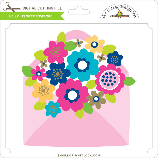 Download Hello - Flower Envelope - Lori Whitlock's SVG Shop