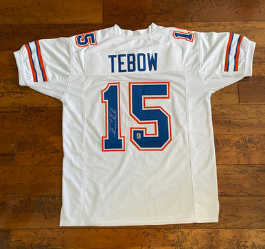 Tim Tebow Autographed White Florida Gators Jersey ...