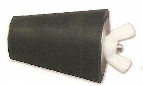 (Large) Universal Stopper Replaces #7, #8, #9, & #10 expansion plugs made of natural rubber, stainless steel and nylon. Insert proper stopper into skimmer or wall outlets and returns and tighten wing nut until plug is secure in hole. Completely non corrosive. Natural rubber has excellent memory and will return to it's original shape when removed. -2 per package -