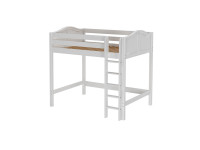 High Loft Bed w/ Straight Ladder (Full /White/Curved)