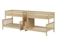 Quad Twin/Full Medium Bunk Bed w/ Stairs