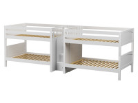 Quad Full/Full Low Bunk Bed w/ Stairs