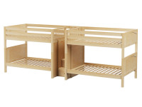 Quad Full/Full Med Bunk Bed w/ Stairs