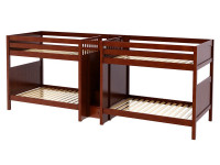 Quad Full/Full High Bunk Bed w/ Stairs