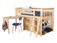 Space Saver Twin Low Loft w/ Bookcase, Chest, Desk & Ladder