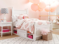 Elizabeth Panel Bed Twin - White