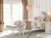 Elizabeth Upholstered Poster Bed Twin - White