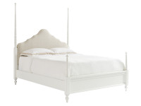 Elizabeth Upholstered Poster Bed Queen - White