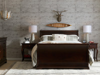 Sydney Sleigh Bed Queen - Dark Cherry