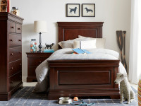 Sydney Panel Bed Twin - Dark Cherry