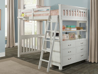 Seaview Loft Bed Full - White