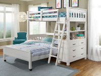Seaview Loft Bed Twin over Full - White