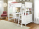 Shown is the twin size white loft with desk (also available in full size)