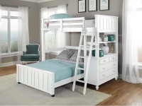 Lakeview Loft Bed Twin over Full - White