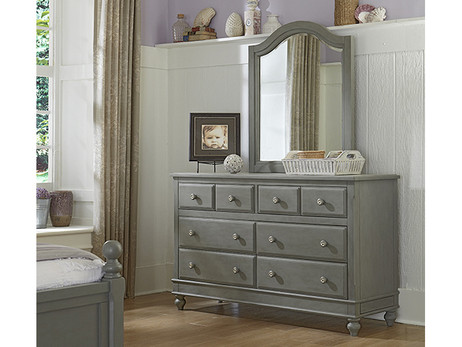 Shown with Grey finish and on top of the dresser