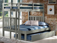 Rustic Brushed Pine Bunk Bed with End Ladder Twin/Full - Grey