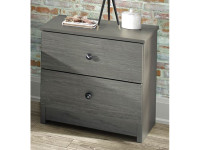 Rustic Brushed Pine Night Stand - Grey