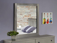 Rustic Brushed Pine Mirror - Grey