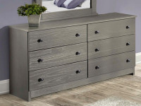 Rustic Brushed Pine Double Dresser - Grey