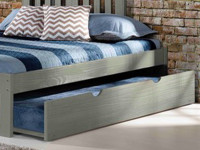 Rustic Brushed Pine Trundle - Grey