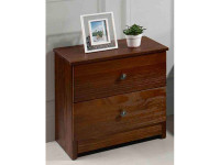 Rustic Brushed Pine Night Stand - Chestnut